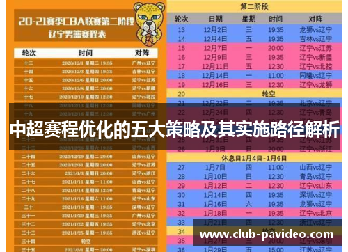 中超赛程优化的五大策略及其实施路径解析 中超赛程优化的五大策略及其实施路径解析