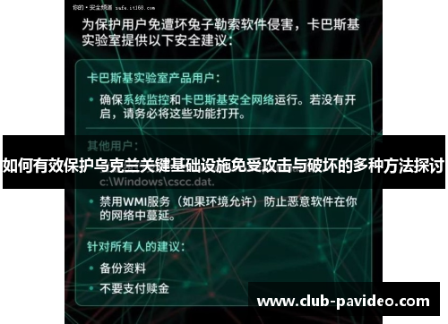 如何有效保护乌克兰关键基础设施免受攻击与破坏的多种方法探讨