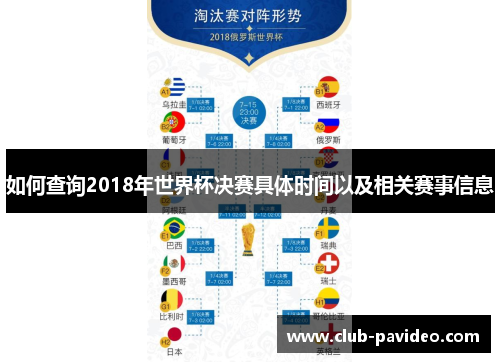 如何查询2018年世界杯决赛具体时间以及相关赛事信息 如何查询2018年世界杯决赛具体时间以及相关赛事信息